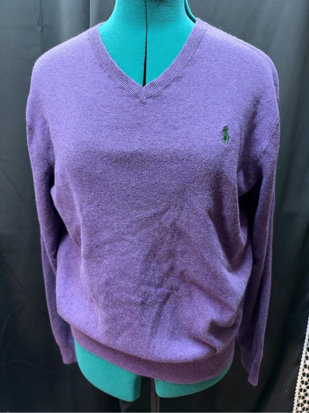 Polo by Ralph Lauren Purple V-Neck Sweater